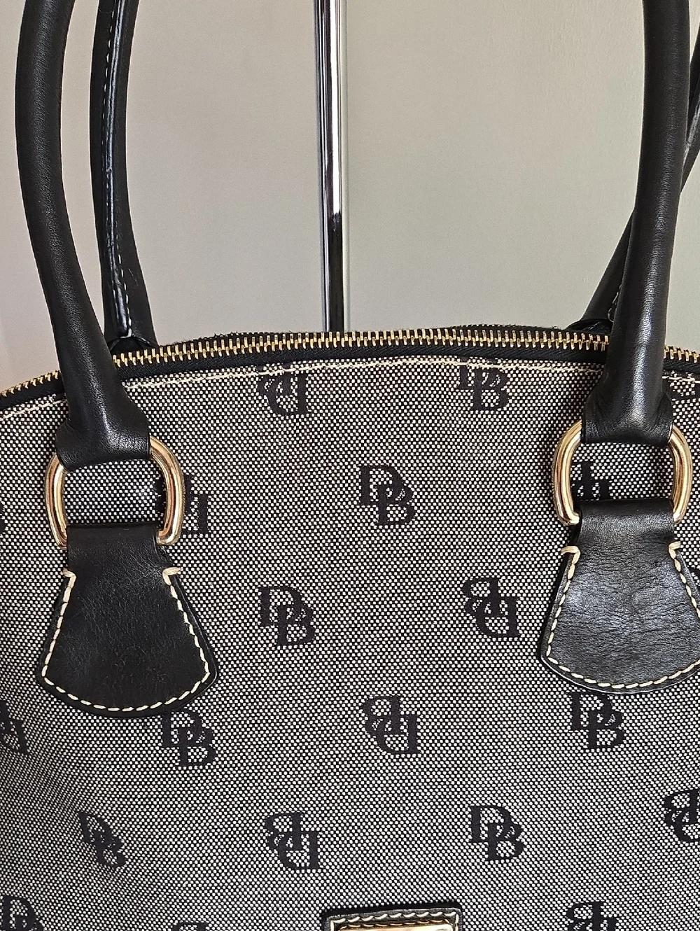Dooney & Bourke Monogram Dome Satchel Black